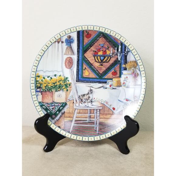 Cats Kittens Plate Table Trouble Hannah Hollister 8 1/4" Wall Decor 1991 - Picture 1 of 10